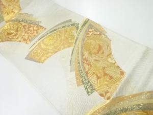 地紙に花鳥模様織出し袋帯